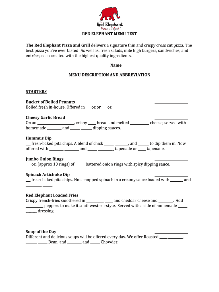 Newk's Printable Menu PDF  Form