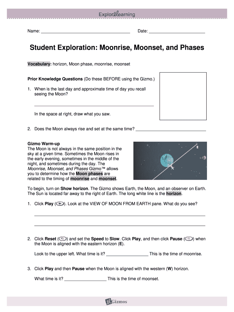 Moon Phases Worksheet Answers