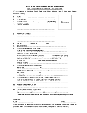 Bio Data Form