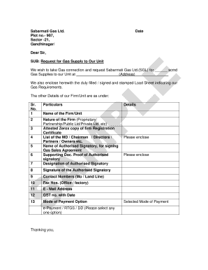 Sabarmati Gas Bill Download PDF  Form