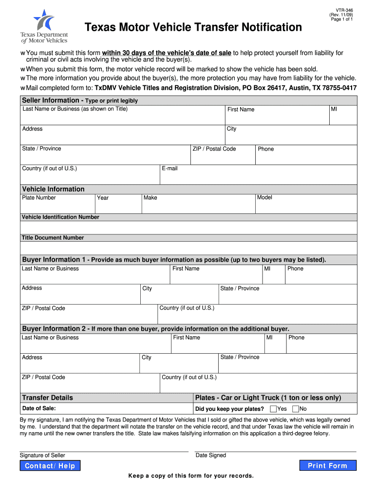 Vtr 346 Form Fill Out And Sign Printable Pdf Template Airslate Signnow