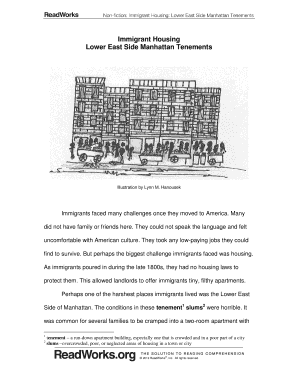 Immigration Immigrant Housing Lower East Side Manhattan Tenements  Form