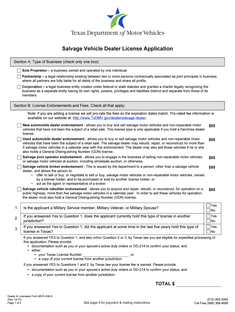  How to Print a Salvage Dealer License Application 2015-2024