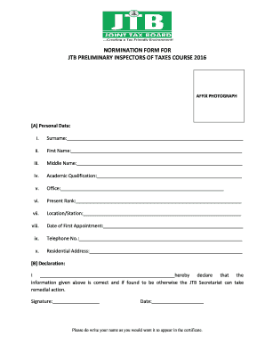 Jtb Form