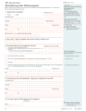 Abmeldung Online  Form