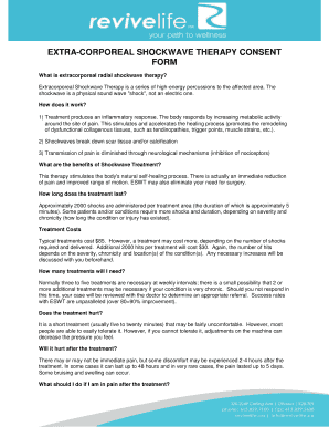 EXTRA CORPOREAL SHOCKWAVE THERAPY CONSENT FORM