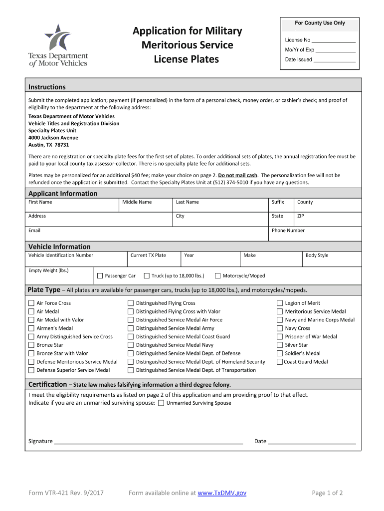 Vtr 421  Form