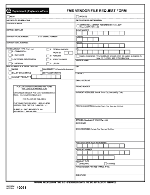 Fms Vendor File Request Form