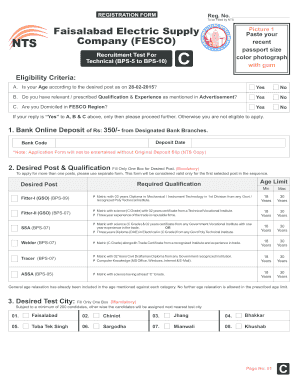 Fesco Cnic Registration  Form