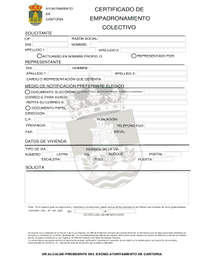 Certificado De Empadronamiento  Form