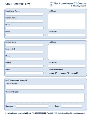 CBCT Referral Form Conebeam CT Centre Conebeamctcentre Co
