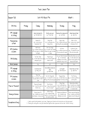 Year Long Lesson Plans Infants Imagination Learning Center Imaginationlearning  Form