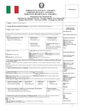 Embassy Italy Jakarta  Form