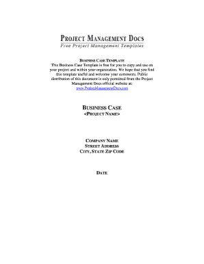 Business Case Template Business Case Template  Form