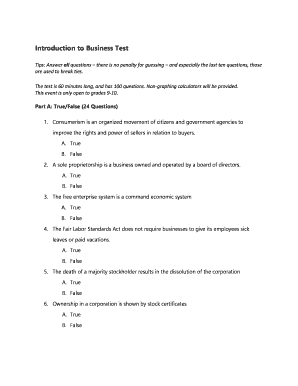 Fbla Business Communications Practice Test  Form