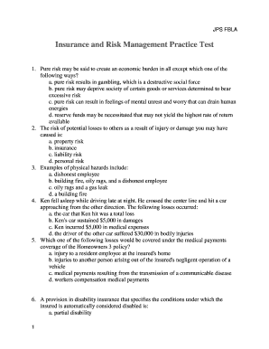 Fbla Insurance and Risk Management  Form