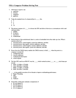 Fbla Computer Problem Solving Study Guide  Form