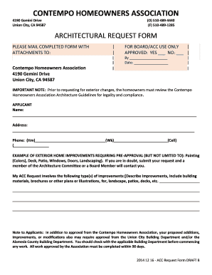  Architectural Request Form 2014