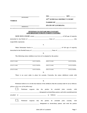 Request Ex Parte Form