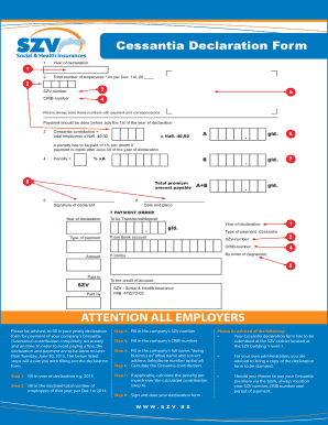 Cessantia Declaration Form Bszvbbsxb