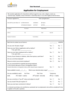 Sex Application Form