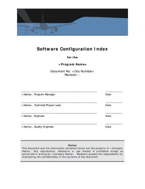 Software Configuration Index Bfaaconsultantsbbcomb  Form
