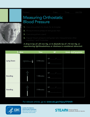 Orthostatic Blood Pressure Sheet  Form