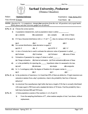 Msc Health and Physical Education Sarhad University Past Papers  Form