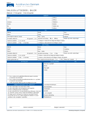 Salgsslutseddel  Form