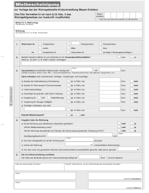 Mietbescheinigung  Form