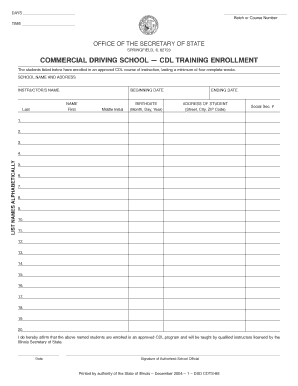 Commercial Driving Enrollment Form