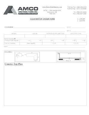 Countertop Order Form