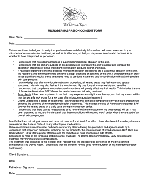 MICRODERMABRASION CONSENT FORM the Derma Room