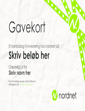 Nordnet Gavekort  Form