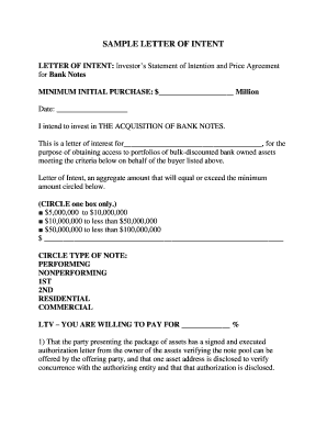 Letter of Intent to Invest Template  Form
