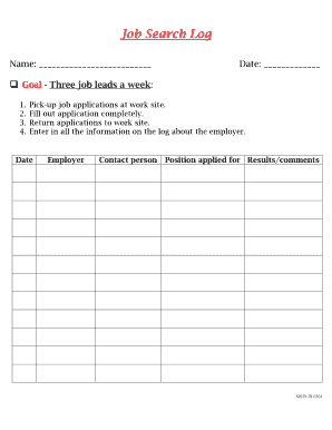 Job Search Log Sccsnet  Form