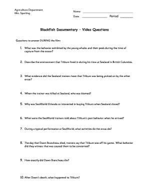 Blackfish Study Guide Answers  Form