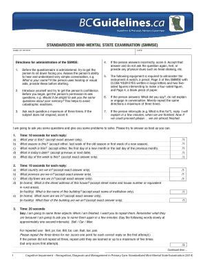 Standardized Mini Mental State Examination  Form