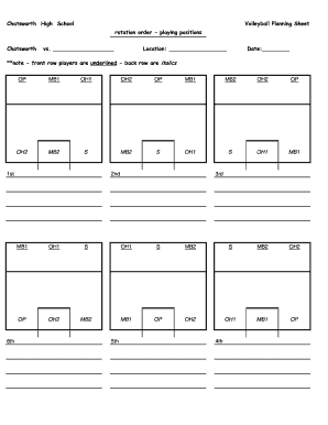 Volleyball Rotation Sheet Form - Fill Out and Sign Printable PDF Template |  signNow