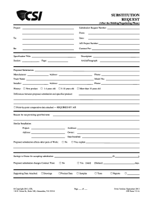 CSI Form 13 1A Substitution Request After the Bidding Negdocx