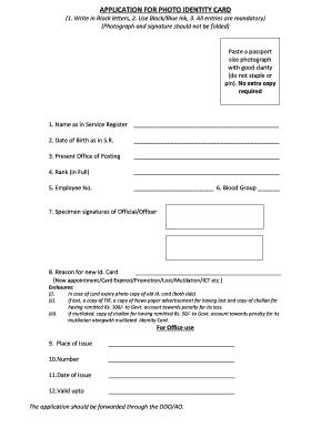 Identity Card Format DOC Download