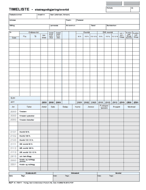 Timelister PDF  Form