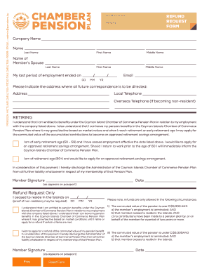 Chamber Pension Cayman  Form