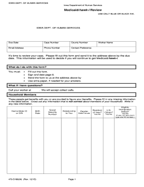 Medicaid Hawk I Review  Form