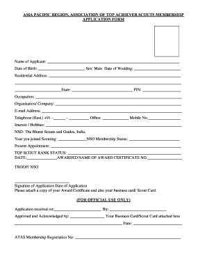 Association of Top Achiever Scouts Application Form