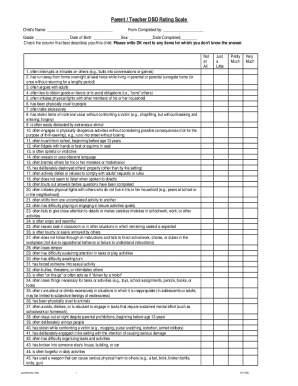 Behavior Rating Scale Template  Form