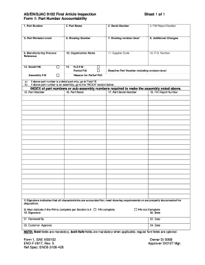 First Article Inspection Report Template Excel  Form