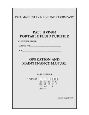 Pall Hvp 902  Form