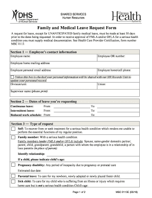 MSC 0113e Family and Medical Leave Request BFormb Apps State or