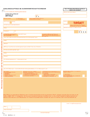 ZAHLUNGSAUFTRAG IM AUSSENWIRTSCHAFTSVERKEHR Leister Vr Dm  Form